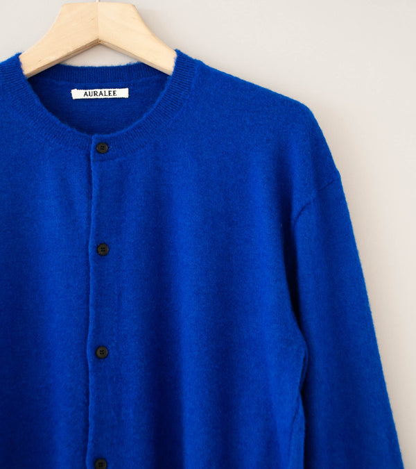 Auralee 'Brushed Cashmere Cotton Knit Cardigan' (Royal Blue)
