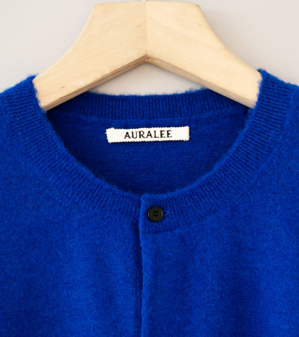 Auralee 'Brushed Cashmere Cotton Knit Cardigan' (Royal Blue)