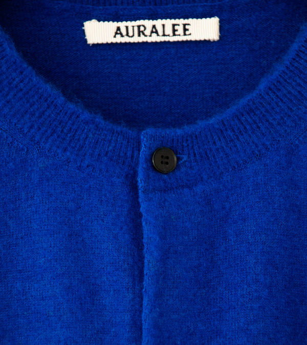 Auralee 'Brushed Cashmere Cotton Knit Cardigan' (Royal Blue)