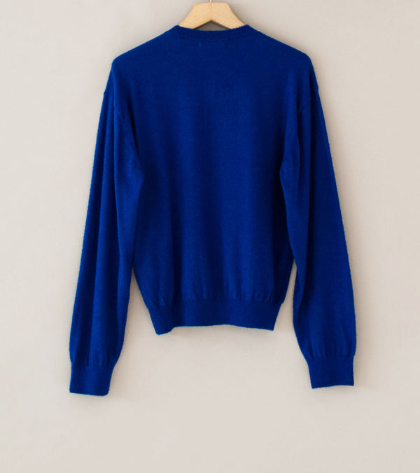 Auralee 'Brushed Cashmere Cotton Knit Cardigan' (Royal Blue)