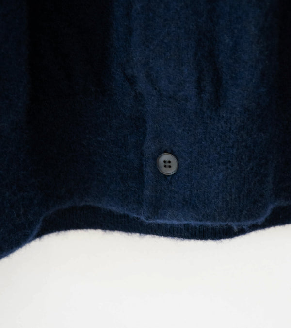 Auralee 'Brushed Cashmere Cotton Knit Cardigan' (Dark Navy)