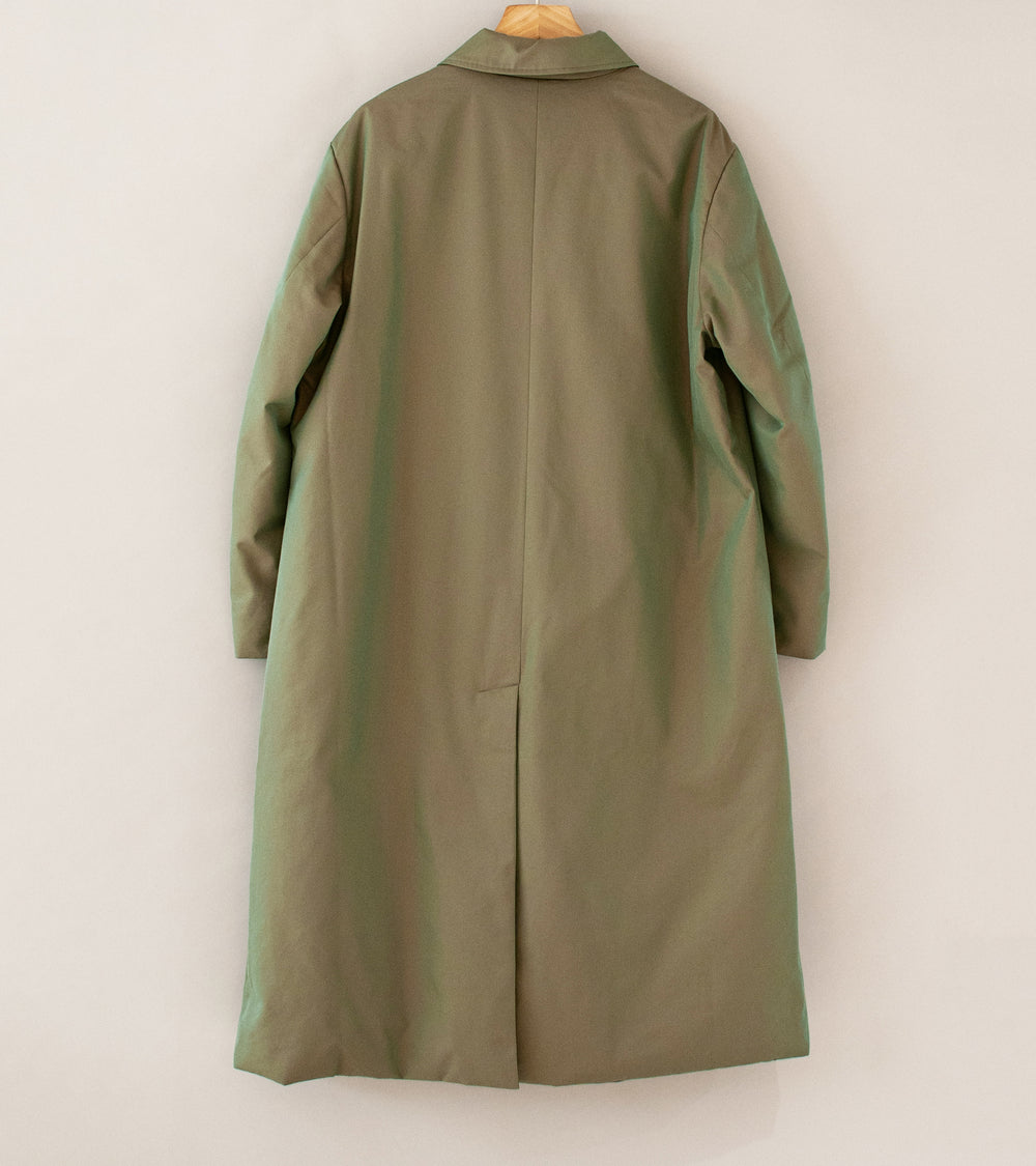 Cale 'Cotton Silk Gabardine Down Trench Coat' (Khaki)