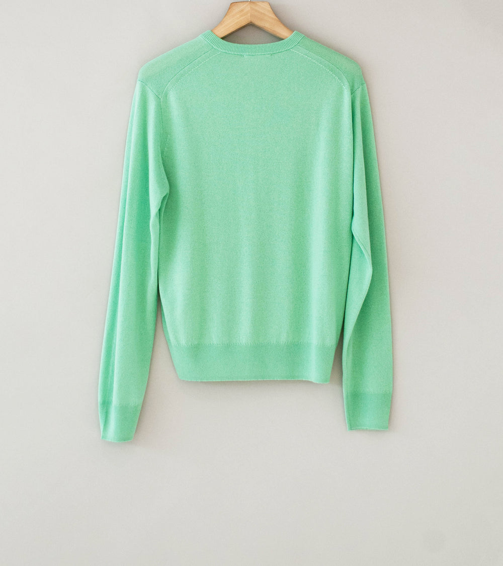Auralee 'Super Fine Cashmere Silk Knit V-Neck P/O' (Mint Green)
