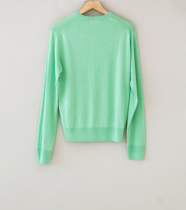 Auralee 'Super Fine Cashmere Silk Knit V-Neck P/O' (Mint Green)