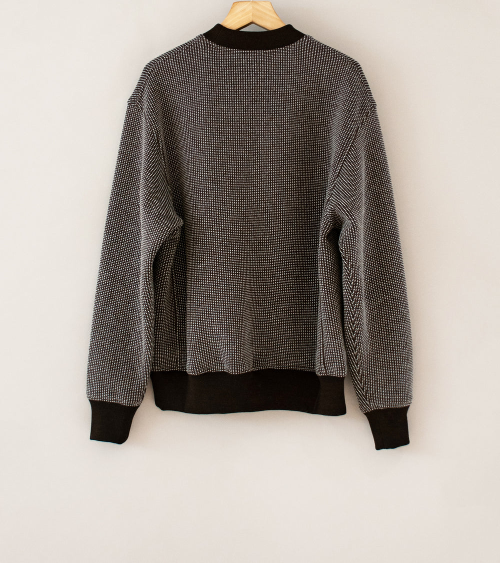 Cale 'Wool Cotton Jacquard Lined Sweatshirt' (Brown)