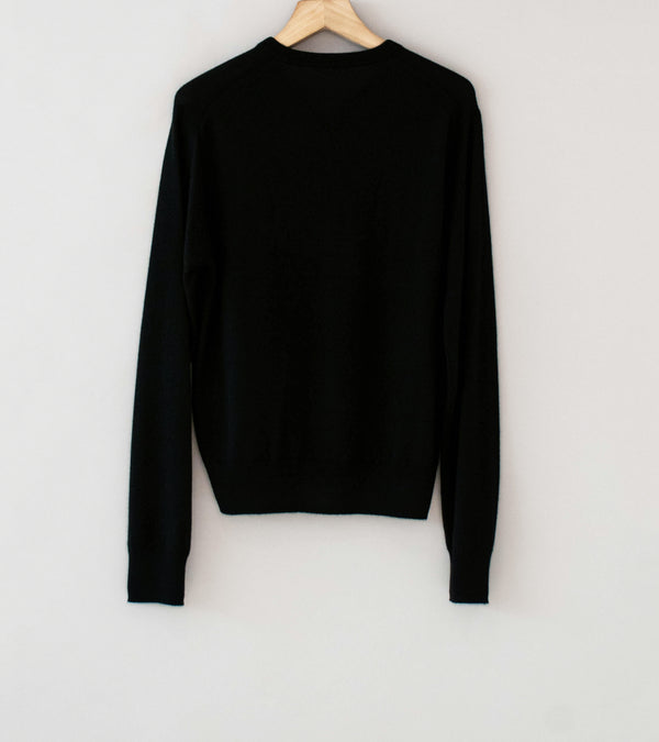 Auralee 'Super Fine Cashmere Silk Knit V-Neck P/O' (Black)