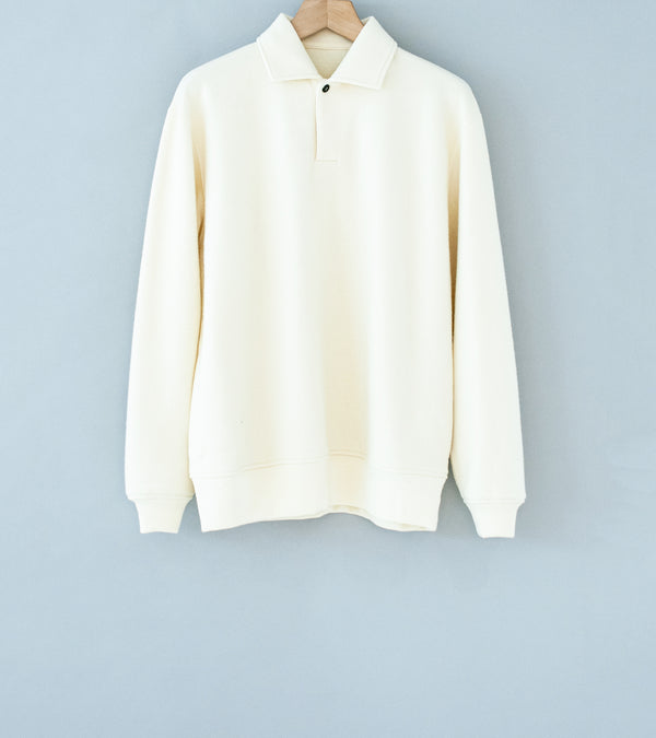 Cale 'Super 120 Air Wool Fleece Polo' (Off White)