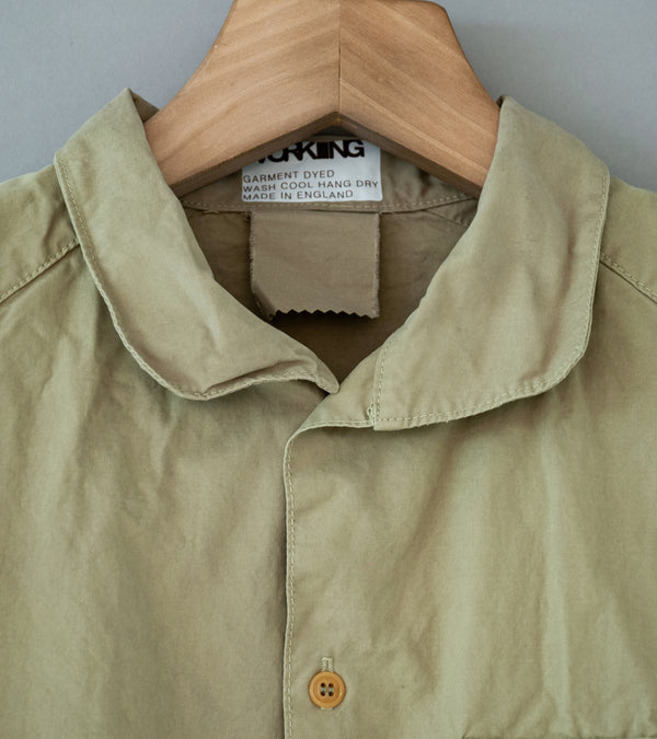 Working 'Short Sleeve Trap Shirt' (Sage Smudge Peached Cotton Oxford)
