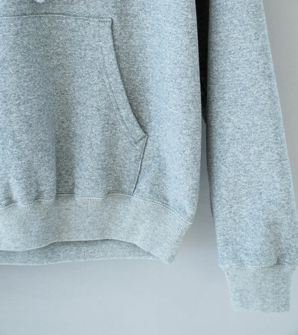 Auralee 'Smooth Soft BD Sweat P/O Parka' (Top Gray / Dusty Blue)
