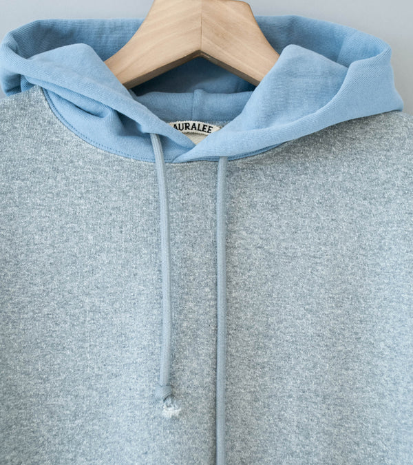 Auralee 'Smooth Soft BD Sweat P/O Parka' (Top Gray / Dusty Blue)