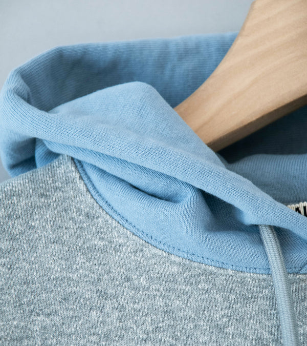 Auralee 'Smooth Soft BD Sweat P/O Parka' (Top Gray / Dusty Blue)