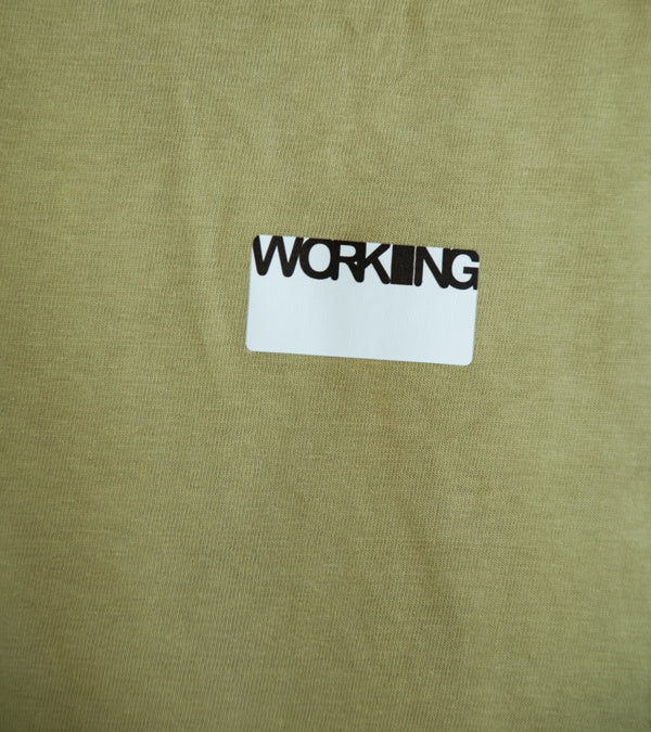 Working 'Sticker T-Shirt' (Sage Smudge Organic Cotton)