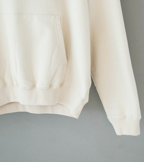 Auralee 'Smooth Soft BD Sweat P/O Parka' (Smoky White / Light Yellow)