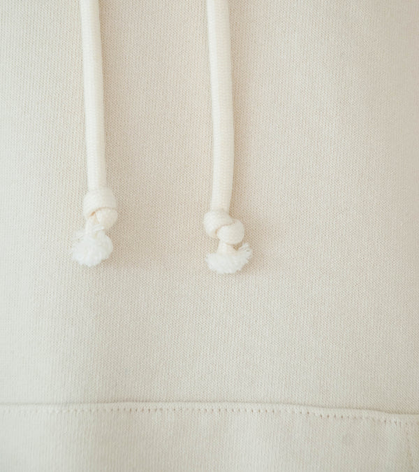 Auralee 'Smooth Soft BD Sweat P/O Parka' (Smoky White / Light Yellow)