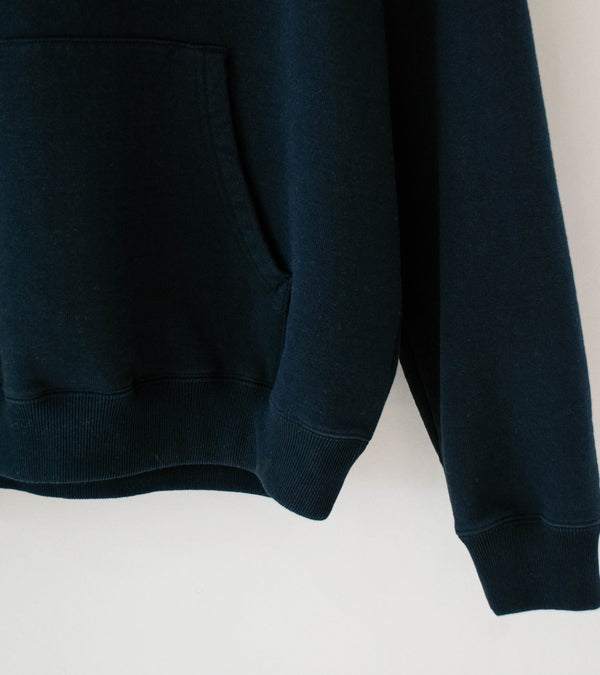 Auralee 'Smooth Soft BD Sweat P/O Parka' (Dark Navy / Smoky White)