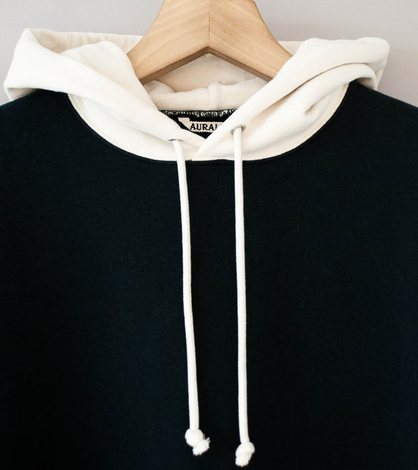 Auralee 'Smooth Soft BD Sweat P/O Parka' (Dark Navy / Smoky White)