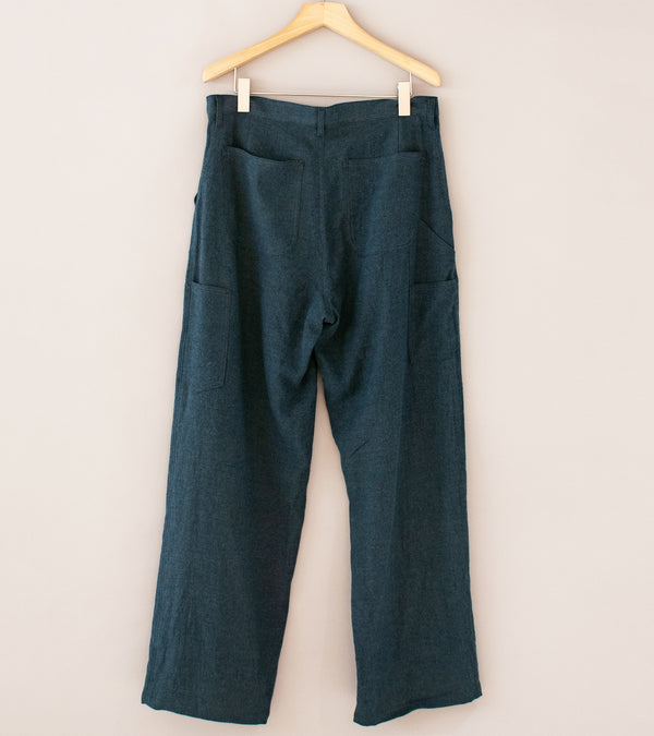 Royce Hill ‘Work Trouser Two’ (Blue Linen Wool)