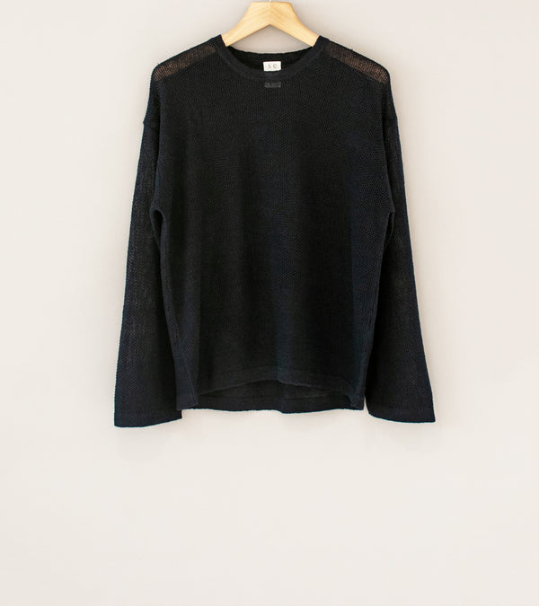 Seya 'Komorebi Jacquard Sweater' (Aubergine Sand Kanoko Linen)