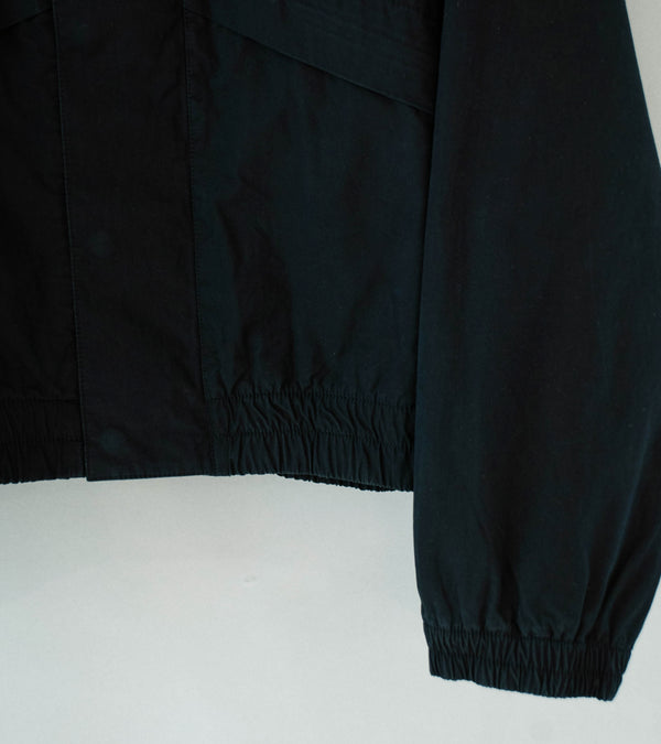 Margaret Howell 'MHL Track Jacket' (Black Crisp Cotton Poplin)