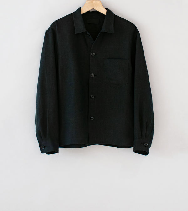 James Coward 'Travail Shirt' (Black Welterweight Belgian Linen)