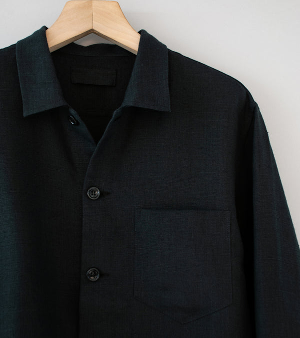James Coward 'Travail Shirt' (Black Welterweight Belgian Linen)