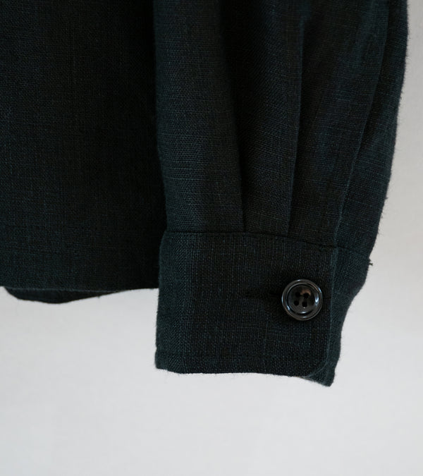 James Coward 'Travail Shirt' (Black Welterweight Belgian Linen)