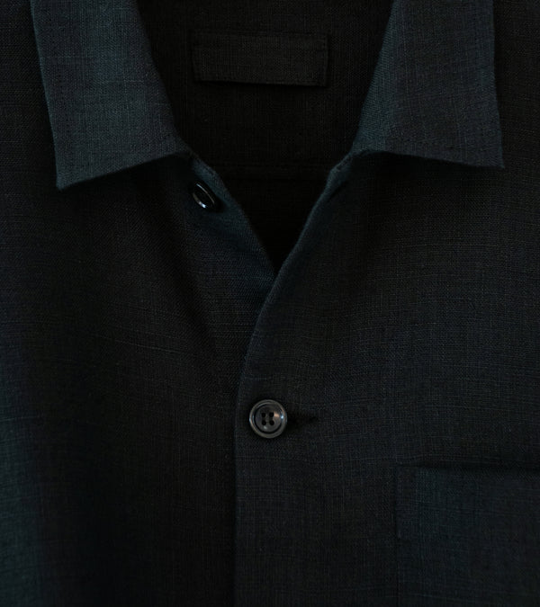 James Coward 'Travail Shirt' (Black Welterweight Belgian Linen)