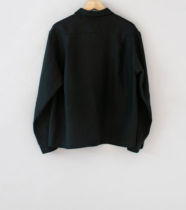 James Coward 'Travail Shirt' (Black Welterweight Belgian Linen)