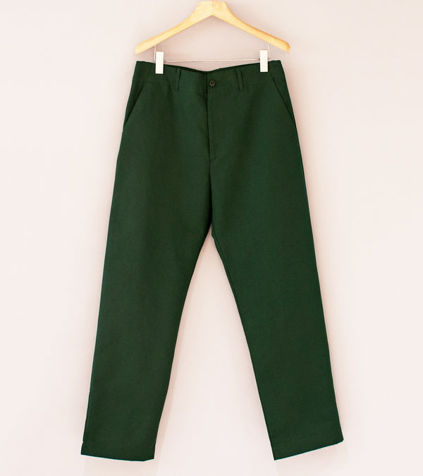 Arpenteur 'Fox Trousers' (Green Cotton Linen Gaberdine)