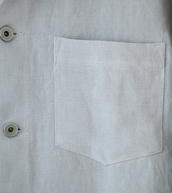 James Coward 'Travail Shirt' (Corsica Sky Belgian Linen)