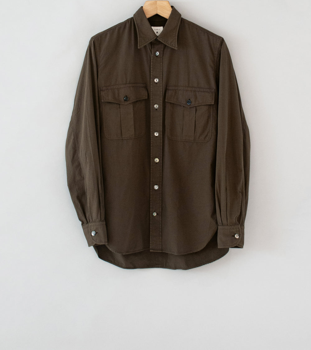 L.E.J 'RN Work Shirt' (Brown Cotton Rip Stop)