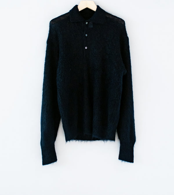 Stein 'Super Kid Mohair Knit Polo LS' (Dark Navy)