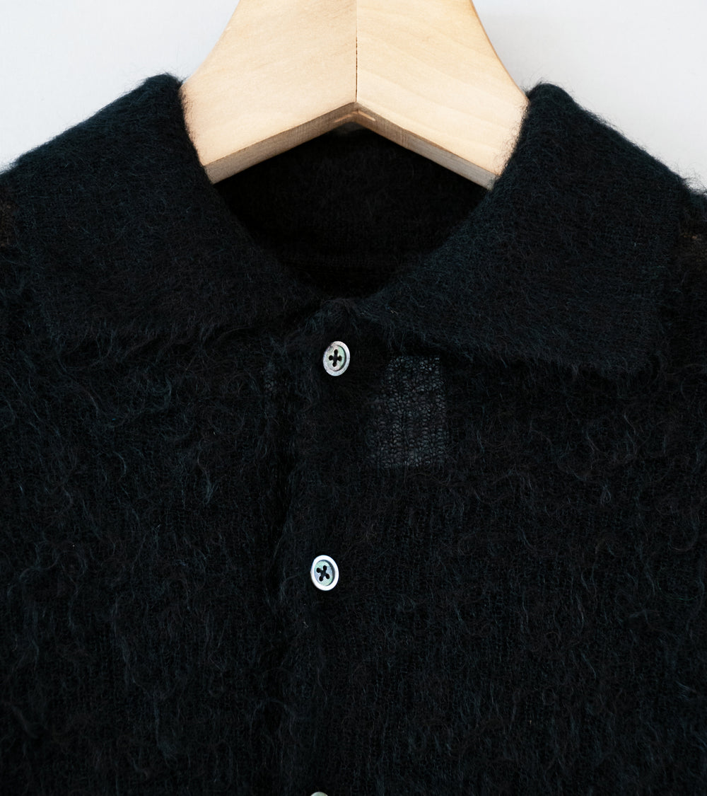 Stein 'Super Kid Mohair Knit Polo LS' (Black)