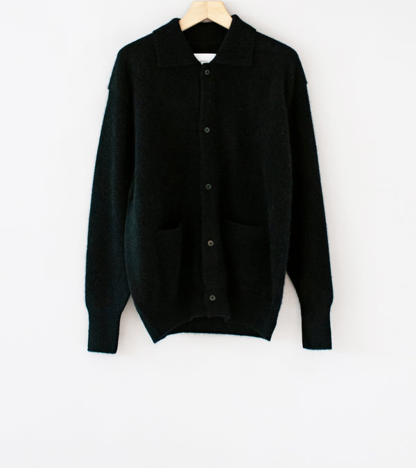 Stein 'Fine Alpaca Knit Collared Cardigan' (Black)