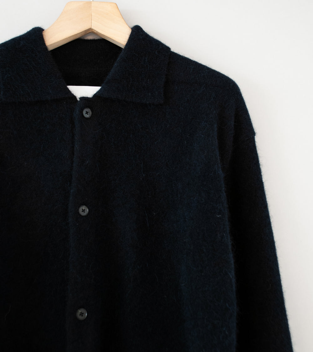 Stein 'Fine Alpaca Knit Collared Cardigan' (Black)