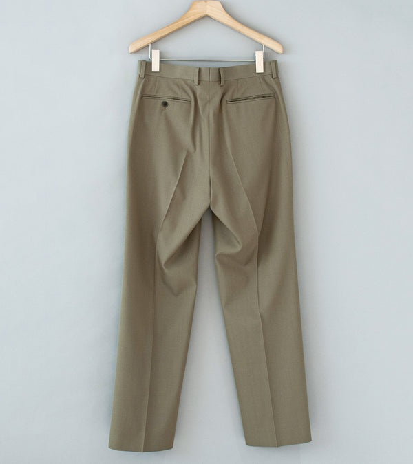 Auralee 'Light Wool Max Gabardine Slacks' (Khaki Chambray)