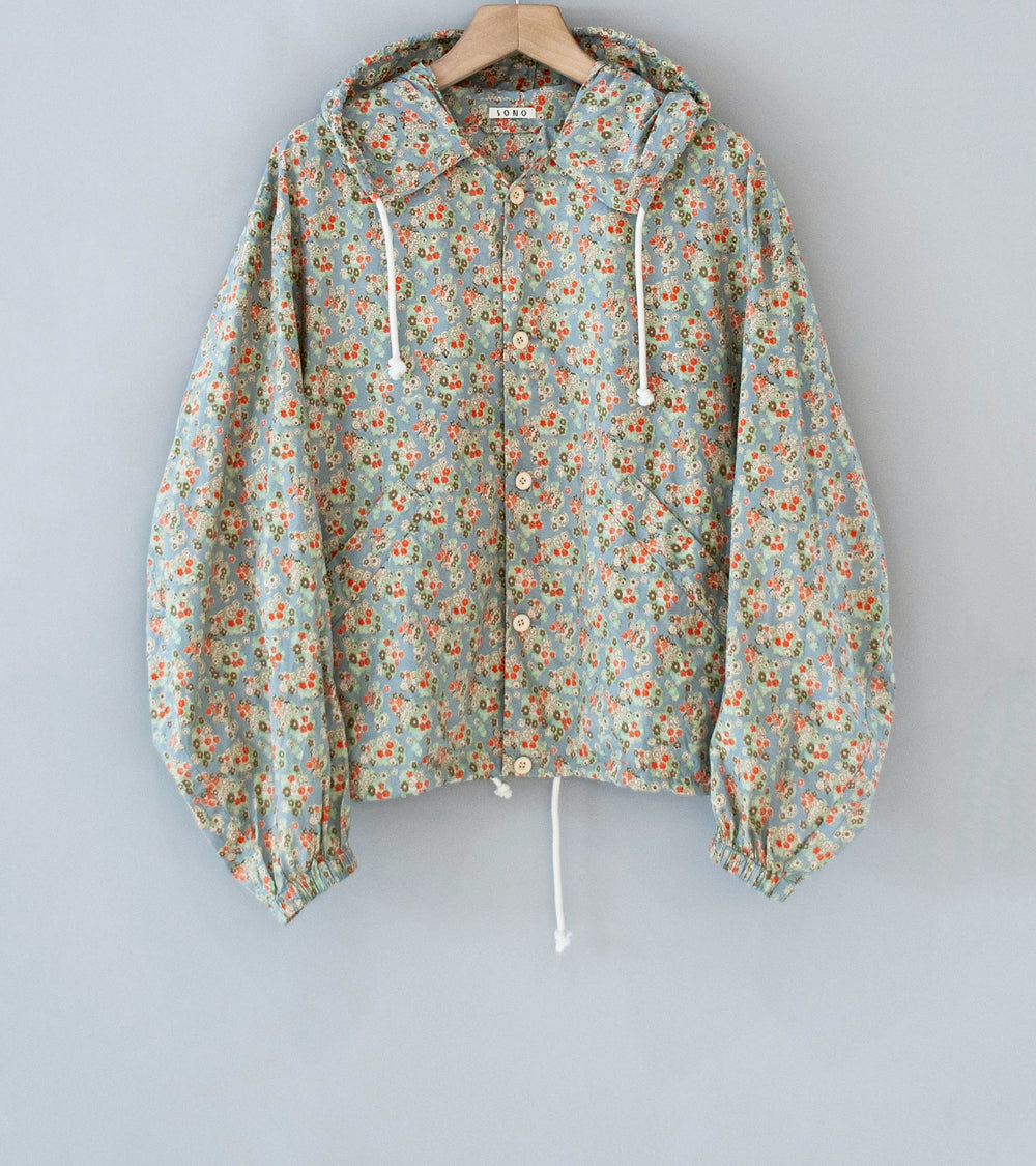 Sono 'Huckle Hoodie' (Dust Blue Floral Cotton)