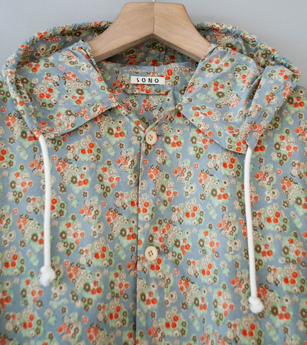 Sono 'Huckle Hoodie' (Dust Blue Floral Cotton)