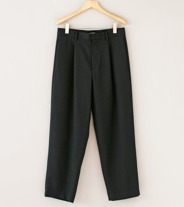 Aton 'Tapered Pants' (Charcoal Gray Back Satin Wool)