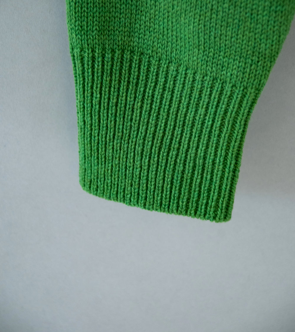 Auralee 'Light Cashmere Knit V-Neck P/)' (Green)