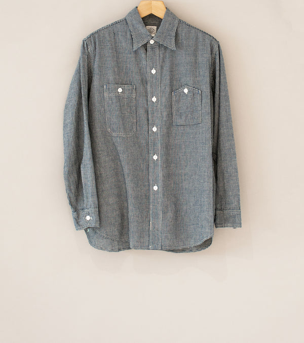 Post Overalls 'No.6 Shirt' (Indigo Cotton Linen Gingham)