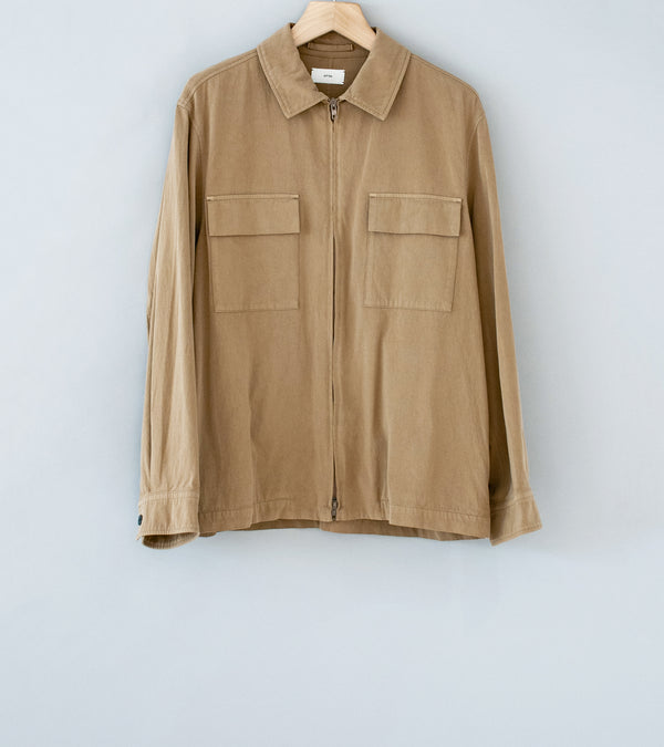 Aton 'Zip Up Jacket' (Camel Cotton Voile Satin)