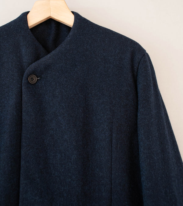 DERRICK 'Double Breasted Crush Jacket' (Oxford Blue Loose Weave Japanese Wool Twill)
