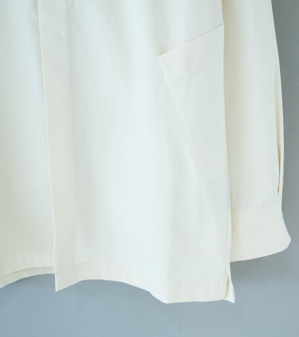 DERRICK 'Relay Shirt' (Ivory Cotton Silk Slubbed Weathercloth)
