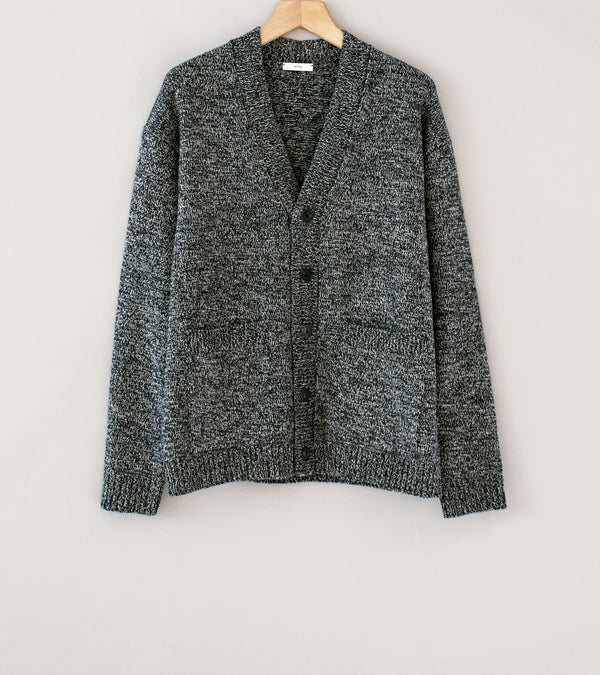 Aton 'Oversized Cardigan' (Black Baby Wool Mouline)