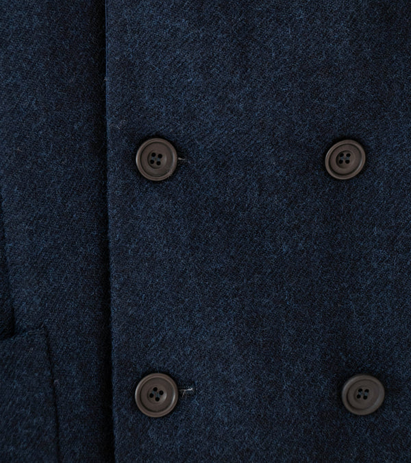 DERRICK 'Double Breasted Crush Jacket' (Oxford Blue Loose Weave Japanese Wool Twill)