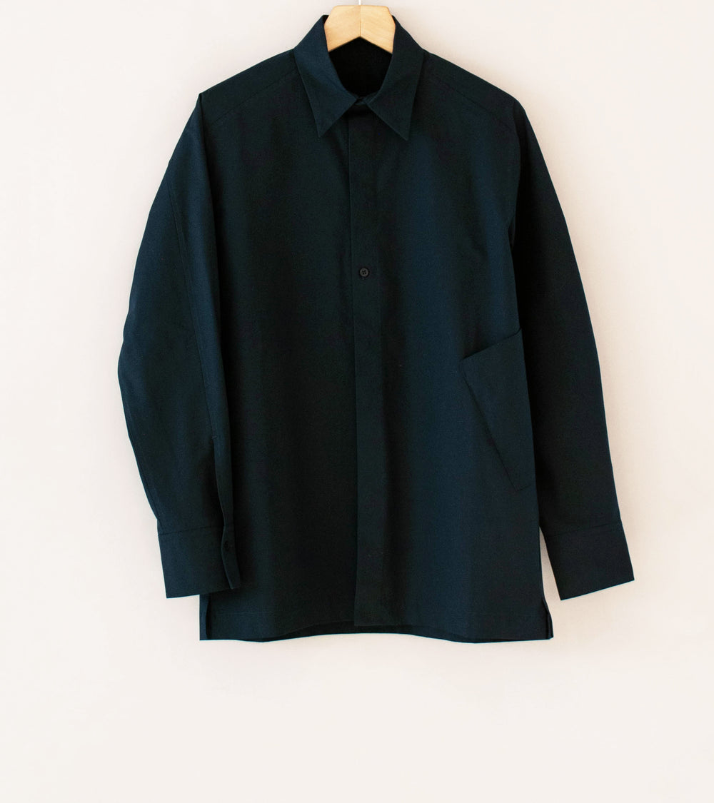 DERRICK 'Relay Shirt' (Studio Blue Cotton Silk Slubbed Weathercloth)
