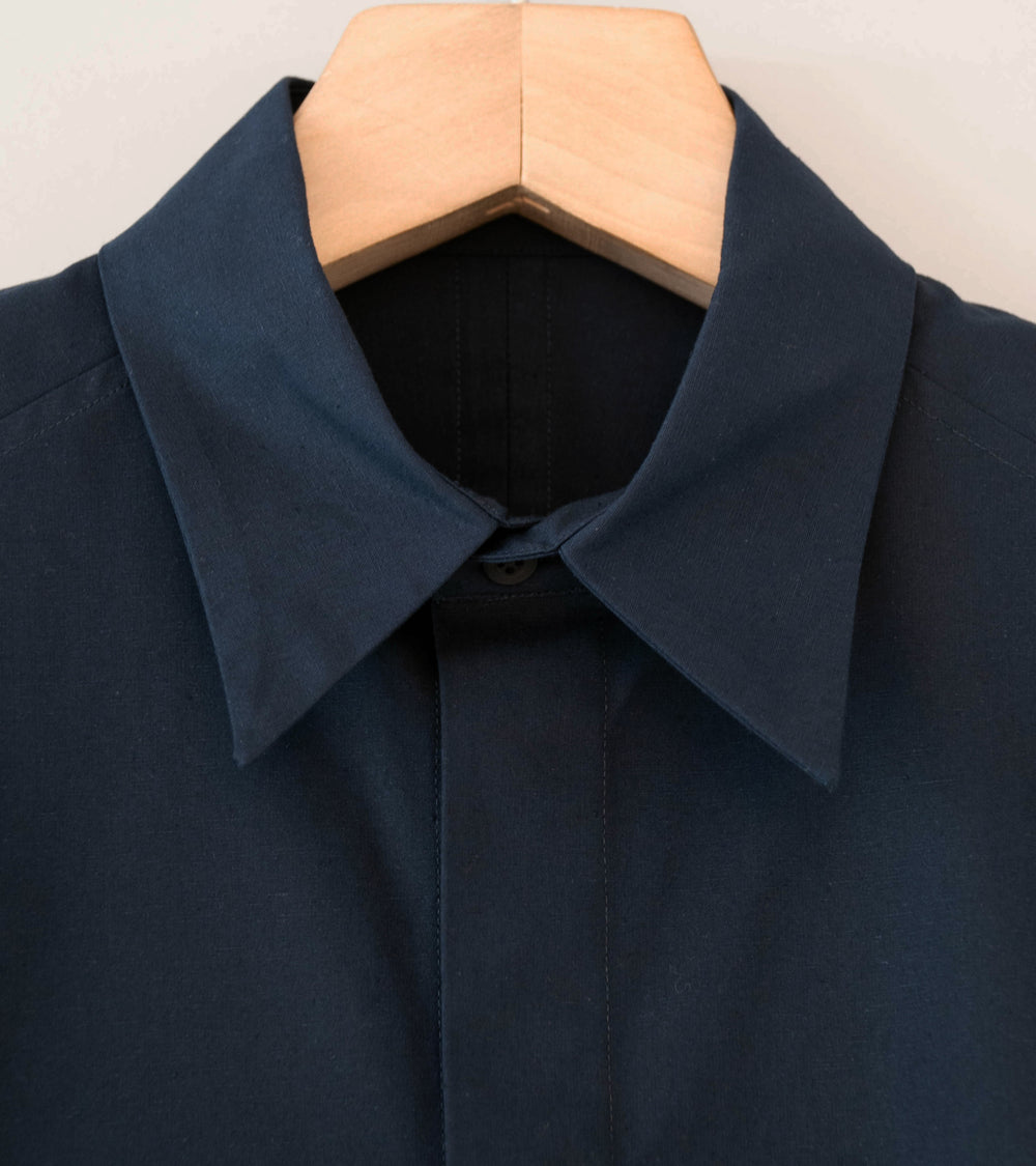 DERRICK 'Relay Shirt' (Studio Blue Cotton Silk Slubbed Weathercloth)