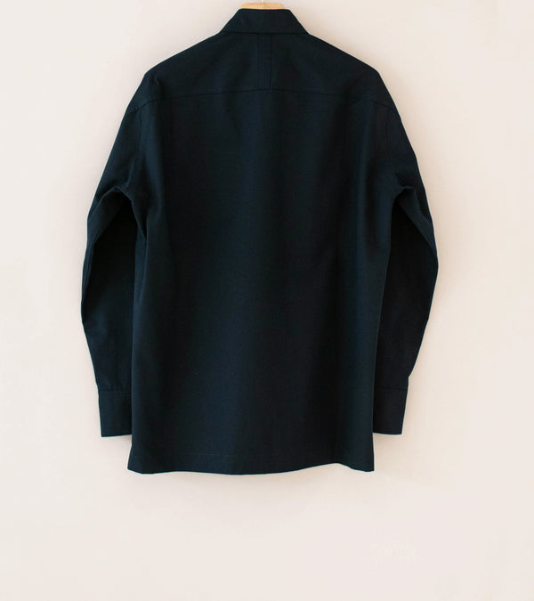 DERRICK 'Relay Shirt' (Studio Blue Cotton Silk Slubbed Weathercloth)