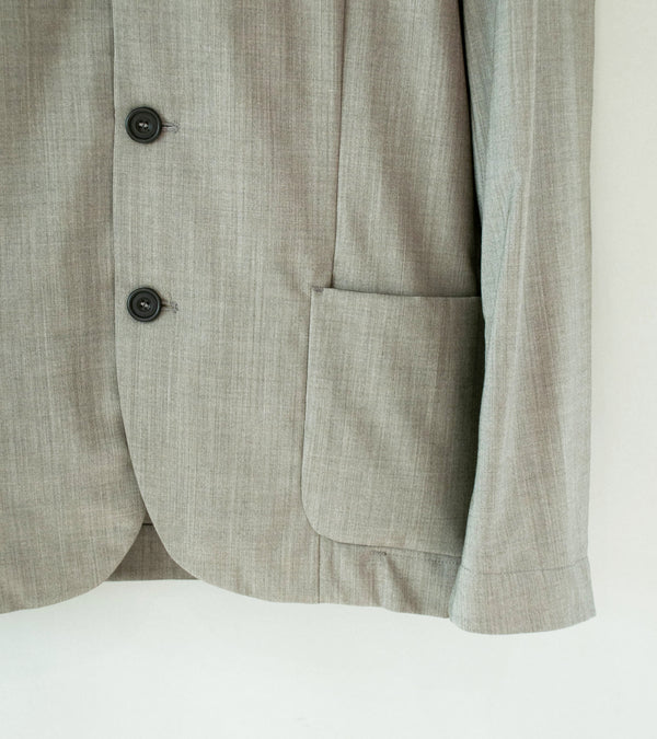 DERRICK 'Single Breasted Crush Jacket' (Green Tint Bronze Japanese Iridescent Chambray Worsted)